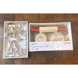 NEW IKEA DUKTIG Baking Party 7 Piece Kids Set PLUS Snokul Holiday Cookie Cutters